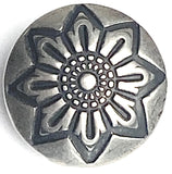 Montana Rose 1/2" Concho Button, Larger Shank, Nickel Silver  #SW-349