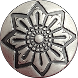 Montana Rose 1/2" Concho Button, Larger Shank, Nickel Silver  #SW-349