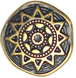Sun Star Brass/Black 5/8" Almost Round Shank Back Metal Button 16mm,  #SWC-143