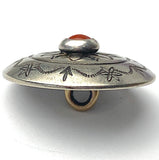 Re-Stocked, Red Bead Canyon, 7/8" Southwest Concho Button, Nickel Silver, Shank Back USA #SW-73