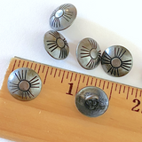 Re-Stocked, Small Rustic Silver Zia Symbol 1/2" Shank Back Southwest Button  #SW-30