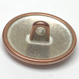 Copper & Cream Mottled Round Metal Button, 17.5mm, Shank Back, More Shine, 11/16". #SWC-144