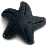 Opaque Black Starfish 3/4" Recycled Tumbled "Sea" Glass Button   #954