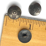 SALE  Charcoal Sixteen Rays Rustic Dark Antique Sun Zia Small Concho Button 1/2"  #SW-90