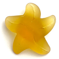 Amber Gold Starfish 3/4" Recycled Tumbled "Sea" Glass Button   #631