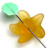 Amber Gold Starfish 3/4" Recycled Tumbled "Sea" Glass Button   #631