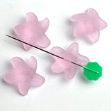 Pink Starfish 3/4" Recycled Tumbled "Sea" Glass Button   #956