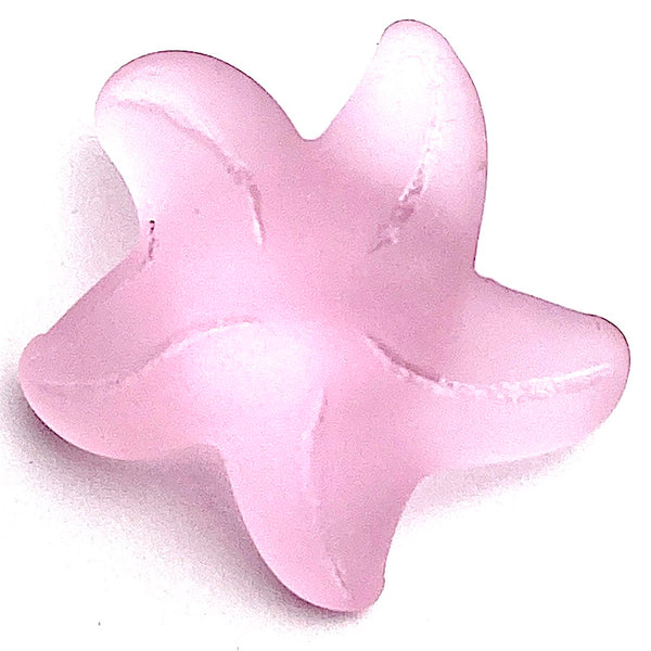 Pink Starfish 3/4" Recycled Tumbled "Sea" Glass Button   #956