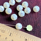 White Pearly Mosaic Rounds Iridescent Artisan Beads, 10mm / 3/8"  #L-64118