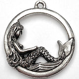 DEEPER SALE $1.00 each! Mermaid Pendant, 15/16" Pewter, USA Made, #FJ-51