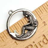 DEEPER SALE $1.00 each! Mermaid Pendant, 15/16" Pewter, USA Made, #FJ-51