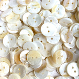 BULK DEAL White to Butterscotch Mix, 1/2" Pearl Shell, Iridescent 2-Hole MOP Buttons 13mm, PACK OF 500 #LP-123