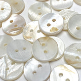 BULK DEAL White to Butterscotch Mix, 1/2" Pearl Shell, Iridescent 2-Hole MOP Buttons 13mm, PACK OF 500 #LP-123