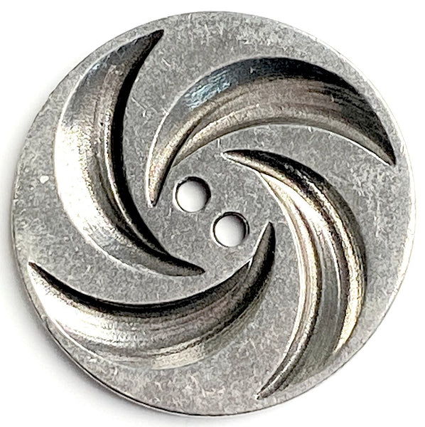 Pinwheel Large Pewter 2-hole Button, 1-5/16" /  33mm USA Made, #FJ-57