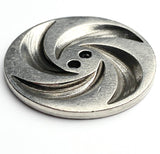 Pinwheel Large Pewter 2-hole Button, 1-5/16" /  33mm USA Made, #FJ-57