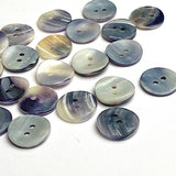 Re-Stocked: Mermaid's Indigo 1/2" Blue Mussel Shell Buttons, 13mm Pack of 23 Buttons $12   #KB-910