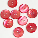 Re-Stocked Watermelon Pink Iridescent Shell, 9/16", 14 buttons for $7.00  #KB-911