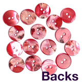 Re-Stocked Watermelon Pink Iridescent Shell, 9/16", 14 buttons for $7.00  #KB-911