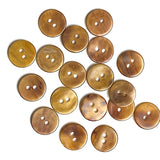 Semi-Clear Brown Melange Shell Button from Japan, 1/2", NINETEEN for $7.50  #KB-913