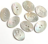 Re-Stocked, Oval Moonrise Mother of Pearl 1" Iridescent Button 25mm,  #KB916