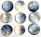 Re-Stocked - Mermaid's Indigo 7/8" Shell Buttons, 22mm, Pack of 12   #KB-919