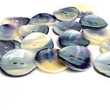 New Size, Mermaid's Indigo 7/8" Shell Buttons, 22mm, Pack of 12   #KB919