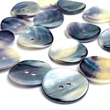 Re-Stocked - Mermaid's Indigo 7/8" Shell Buttons, 22mm, Pack of 12   #KB-919