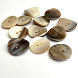 LAST 2 PACKS, Mocha Browns Melange, 13/16" Shell, Round 2-Hole, 20mm Pack of 14 Buttons.  #23-170