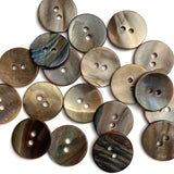 Brown Mussel Shell Melange Mix, 11/16" Iridescent 17mm, Pack of 22 Buttons #KB920