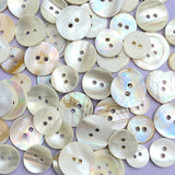 White Shell Stragglers and Leftovers: 250+ Mother of Pearl Shell Buttons, MIXED Sizes/Styles/Imperfections $20.00