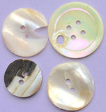 White Shell Stragglers and Leftovers: 250+ Mother of Pearl Shell Buttons, MIXED Sizes/Styles/Imperfections $20.00