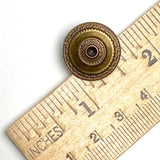 Toltec Antique Brass 11/16" Button, 18mm, Italy, Shank Back # FJ-58