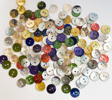 Re-stocked, 144 Mother of Pearl 3/8" 2-Hole Small Shell Buttons, Color Mix, 10mm, Pack of 144 Buttons #LP-56