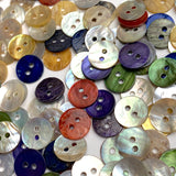 Re-stocked, 144 Mother of Pearl 3/8" 2-Hole Small Shell Buttons, Color Mix, 10mm, Pack of 144 Buttons #LP-56