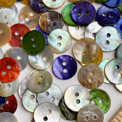 Last Pack, 144 Mother of Pearl 3/8" 2-Hole Small Shell Buttons, Color Mix, 10mm, Pack of 144 Buttons #LP-56
