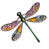 Running Low, Handpainted Dragonfly by Susan Clarke, 2", Metal Sew-Down, Not a Button. #SC 998-C