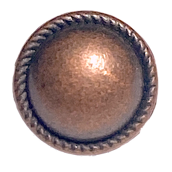 Tiny 10mm Copper/Black Simple Dome 3/8" Button, Shank Back #SWC-102