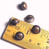 Tiny 10mm Copper/Black Simple Dome 3/8" Button, Shank Back #SWC-102