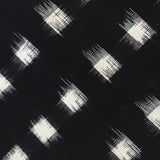 REMNANT Black/White Ikat Blocks Cotton Handloom, 29" LONG PIECE #CHL-119