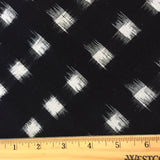 REMNANT Black/White Ikat Blocks Cotton Handloom, 29" LONG PIECE #CHL-119