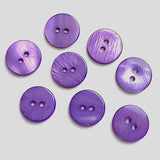 Re-Stocked, SALE, Bright Purple-Violet River Shell 5/8" 2-hole Button, Pack of 8 #1779-522