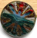 Volcano Sun Czech Abstract Glass Bead 3/4" / 18mm,  #L-252