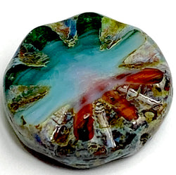 Volcano Sun Czech Abstract Glass Bead 3/4" / 18mm,  #L-252