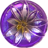 SALE, Purple/Gold/Silver Sparkle Lotus Button, Czech Glass 18mm / 3/4"  Shank Back #CZ-163-B