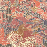 Bamboo Moon, Vintage Kimono Dot Print Silk from Japan By the Yard  #756