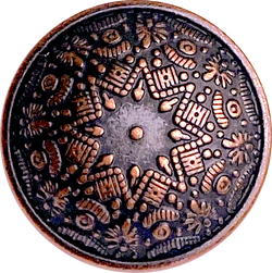 Copper/Black Metal Button, Bali Star Darker Version 13/16" / 20mm #SWC-148