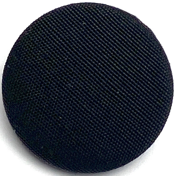 Solid Black Fabric-Covered Shank Back Button 15/16" / 24mm #KB-928