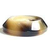 Macchiato Faux Horn Italian Designer Oval Dark Brown/Latte Button 1-1/16" / 27mm  #KB-929