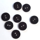 Re-Stocked, 1/2" Black Shiny Pearl Shell 2-hole, Per Button #112-D