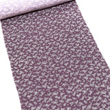 Purple/White Small Flowers Crepe Japanese Kimono Silk by the Yard   #DS1220